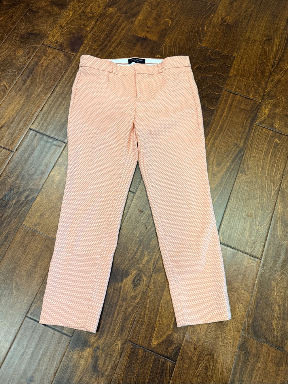 Pink Textured Sloan Cropped Pants